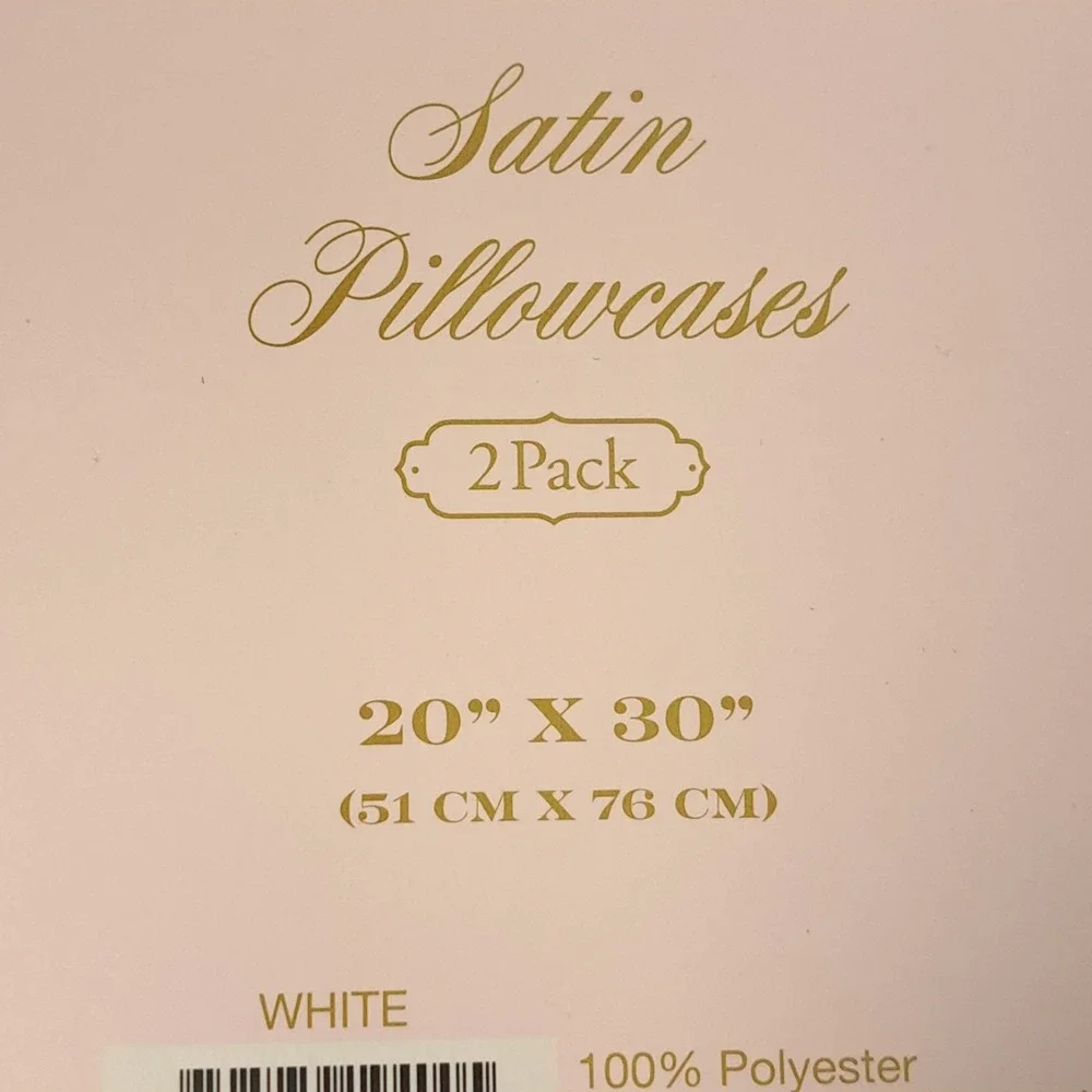 Maison Des Fleurs Paris White Satin Pillowcases 2 Pack 100% Polyester‎